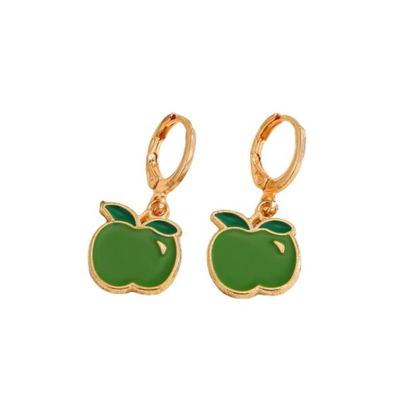 Other - NEW!! GREEN APPLE Dangle EARRINGS!! Cute! Fun Trendy Nature Sweet Lovely Fruit